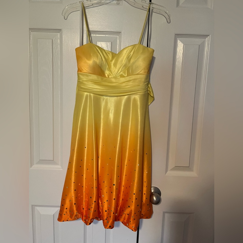 Beautiful golden sunset party dress